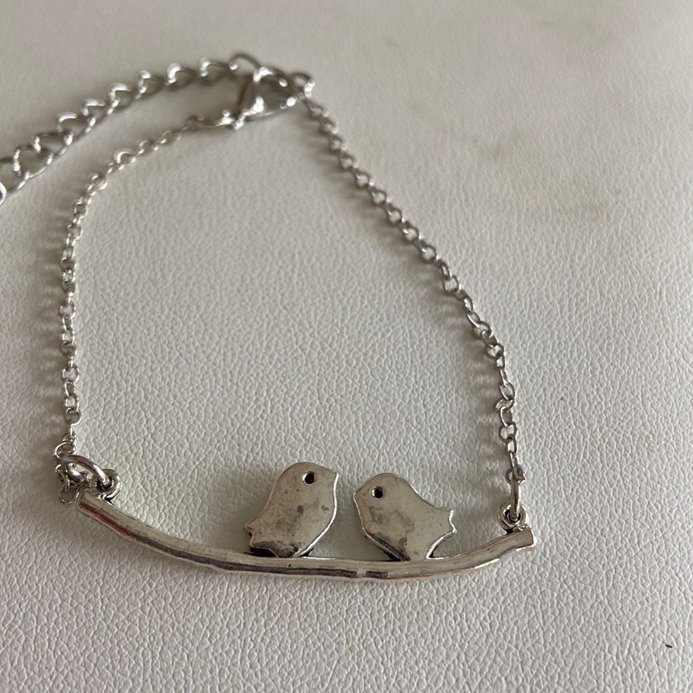 Fashion Jewelry Bracelet zinc alloy Silver color 2 birds design